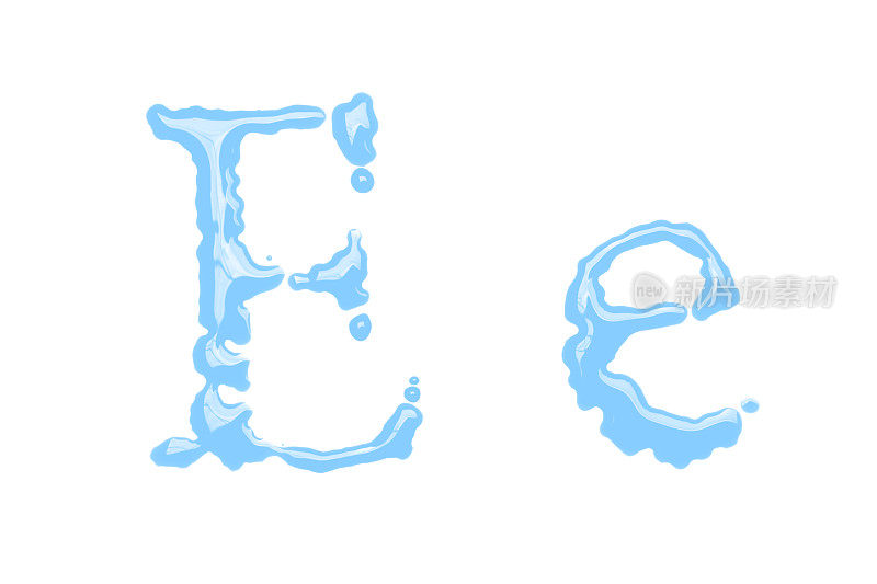 大写字母E和小写字母E由水组成