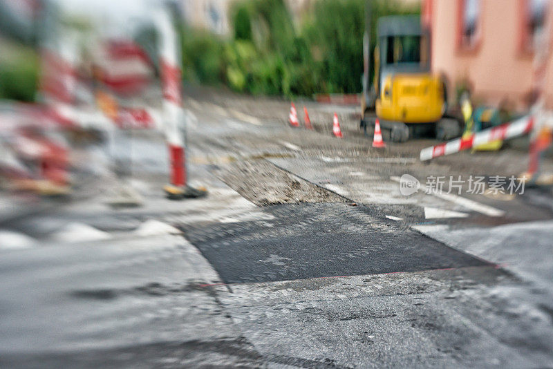 在瑞士的道路建筑工地