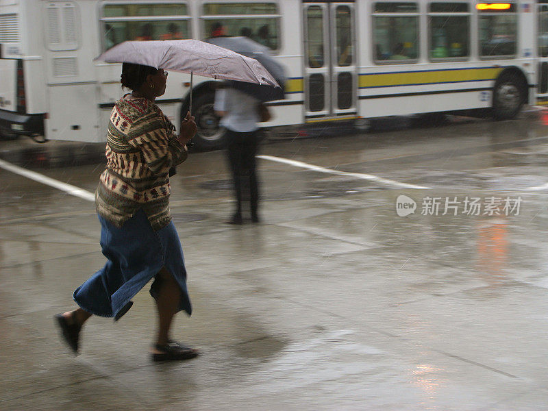 逃离雨中