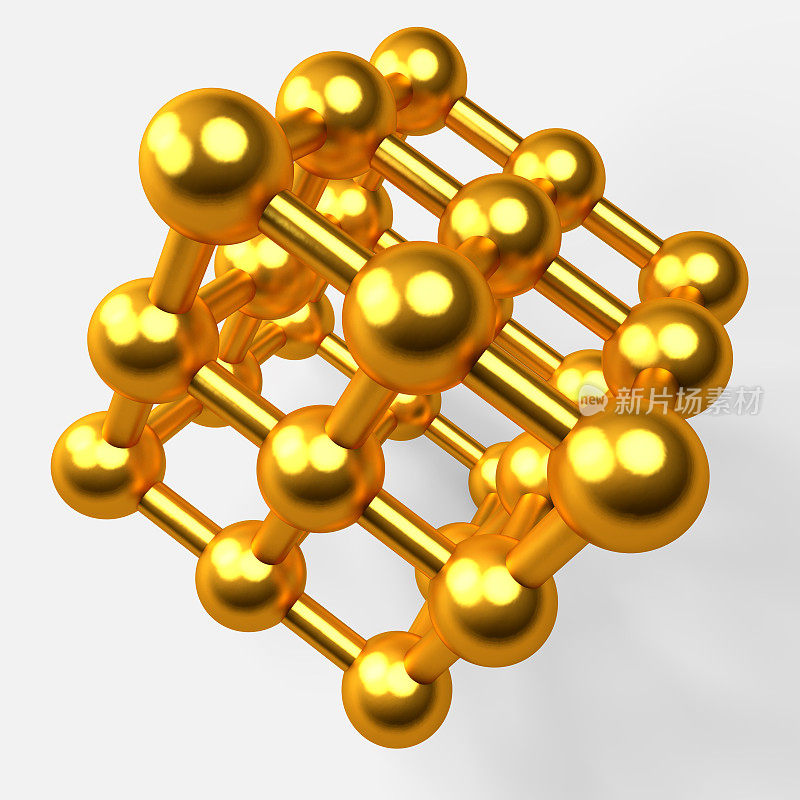 金色的多维数据集模型