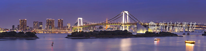 东京彩虹桥，日本东京的夜景