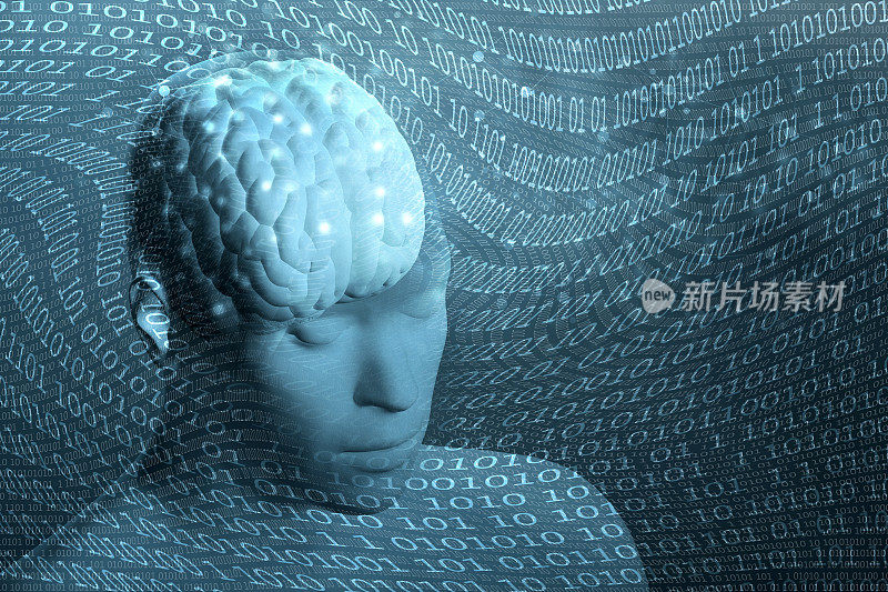 半机械人的头和大脑用二进制代码，精神控制