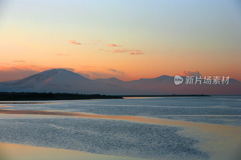 爱尔兰风景-丁格尔半岛山上的日落