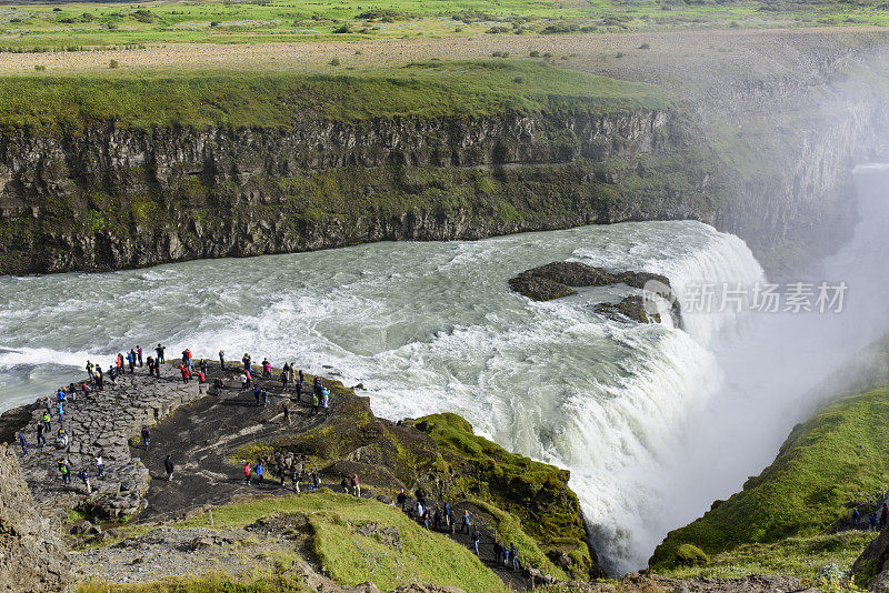 海湾瀑布，冰岛，金环地标