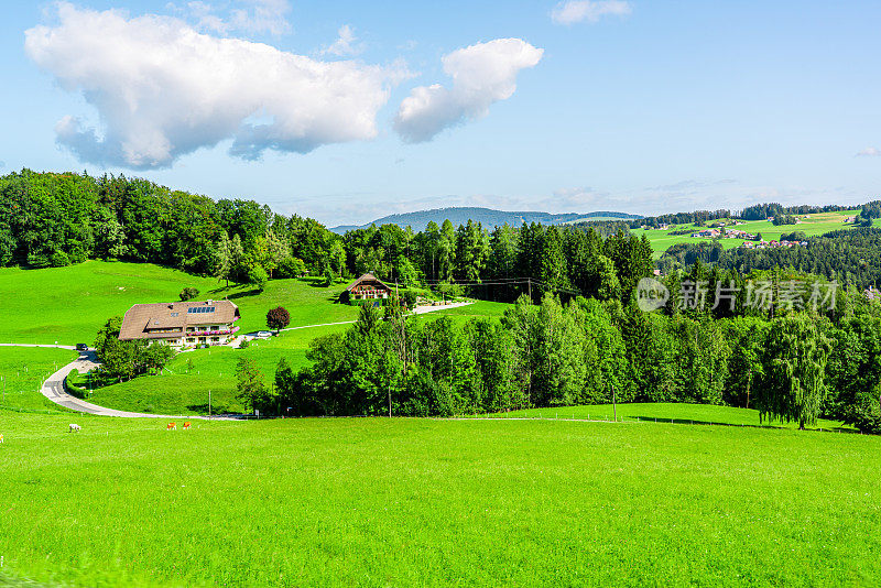 山谷在贝希特斯加登阿尔卑斯地区景观视图