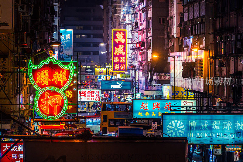 香港缤纷霓虹夜街路