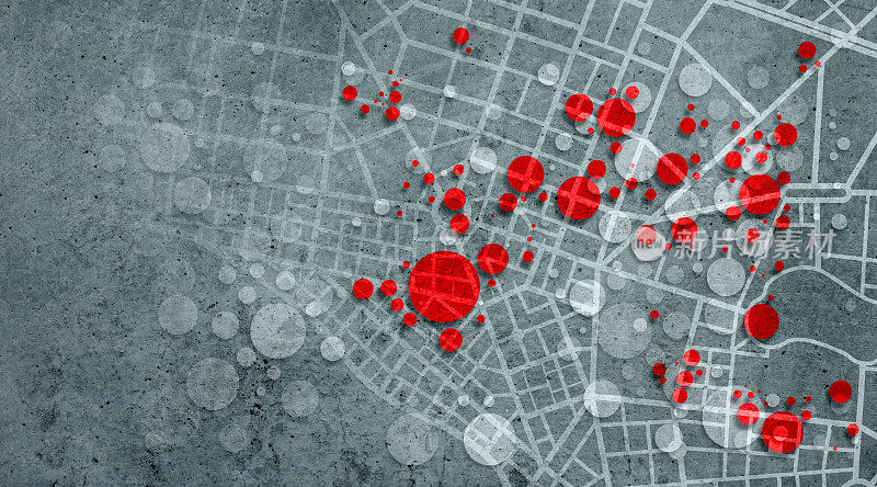 城市地图上的流行病集群背景