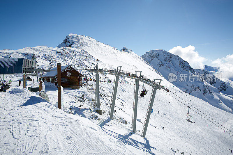 冬天的惠斯勒黑梳滑雪场。