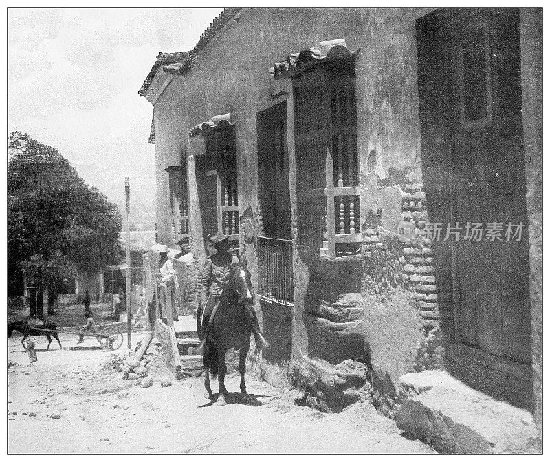 古董黑白照片:圣地亚哥德古巴