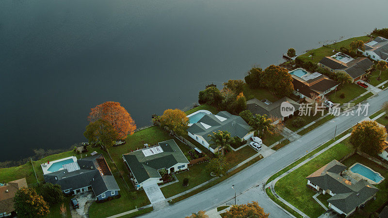 湖滨住宅在朗伍德，佛罗里达-空中