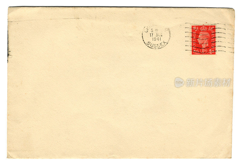 来自苏塞克斯奇切斯特的信封，1941年，印有乔治六世的邮票