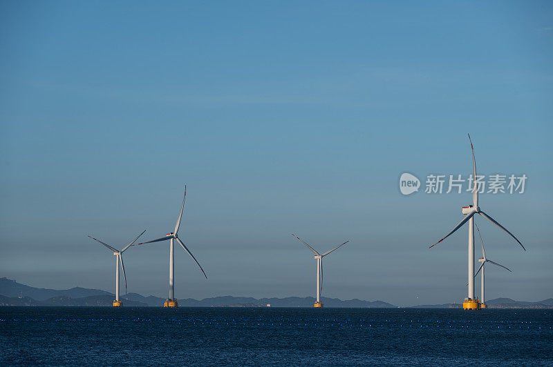 海上风力发电航拍照片