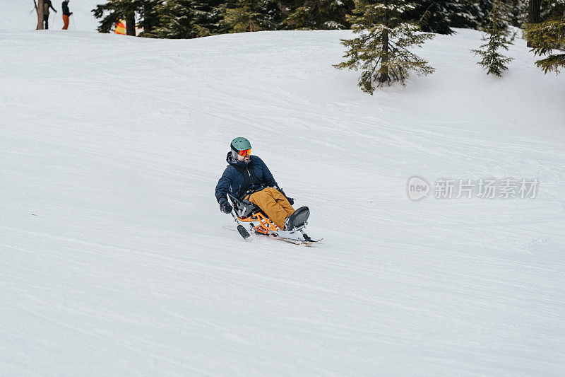 适应性运动员坐式滑雪