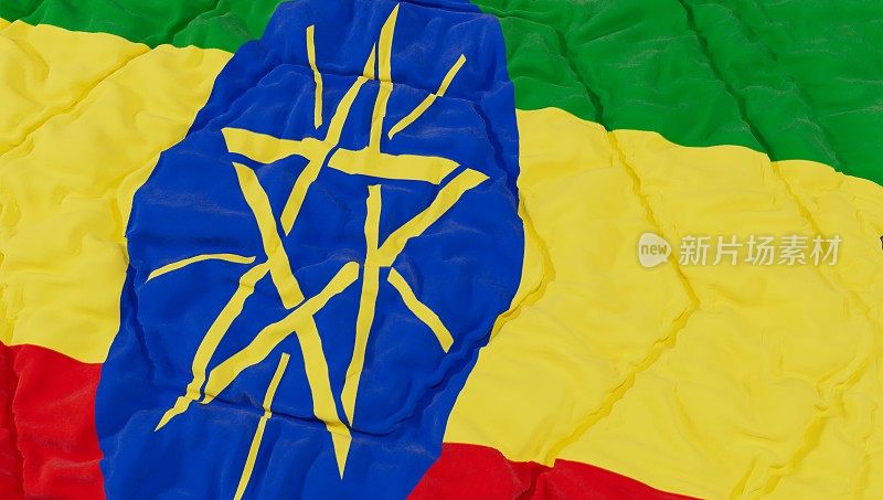埃塞俄比亚国旗高细节波浪形背景