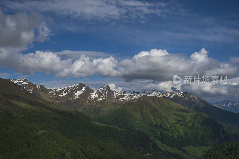 高山景观沿着Timmelsjoch高山口