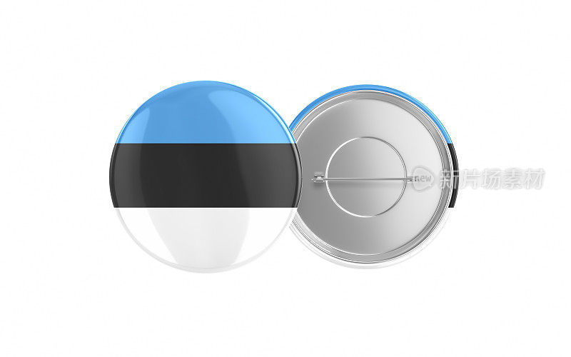 爱沙尼亚国旗徽章别针动作捕捉，前后剪辑路径