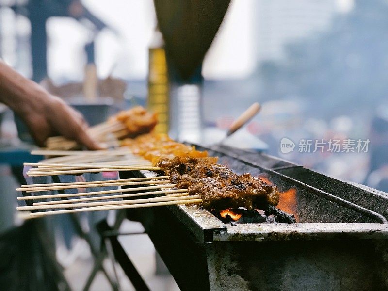 街道沙茶繁忙的背景