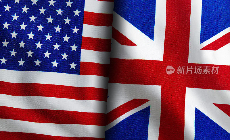 美国国旗和英国国旗并肩而立