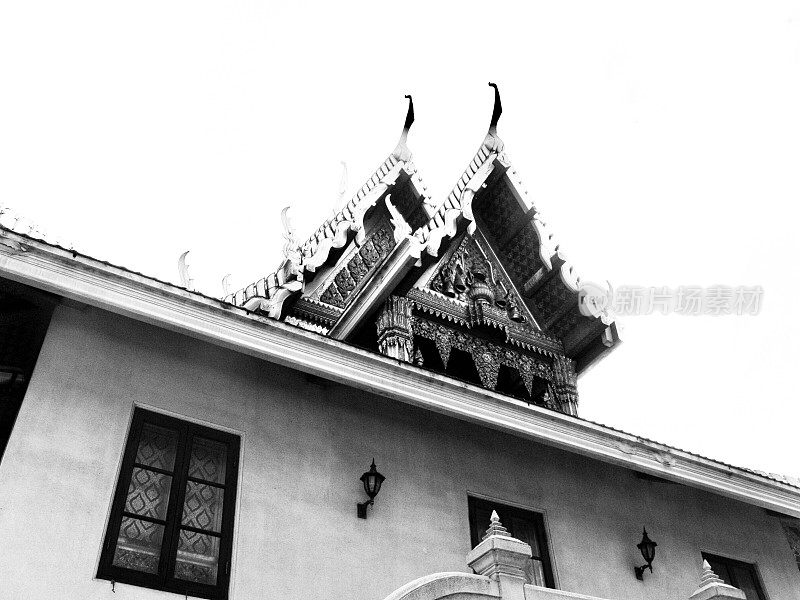 泰国沃拉维汉的翠沙寺教堂的山墙