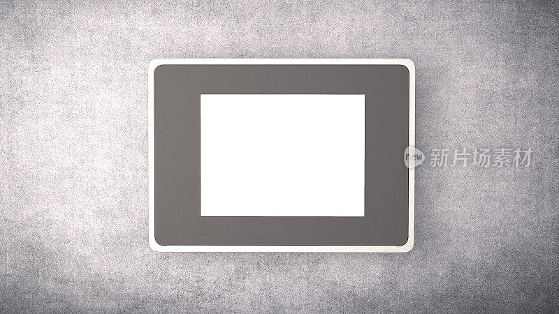 数字平板屏幕与灰色拷贝空间