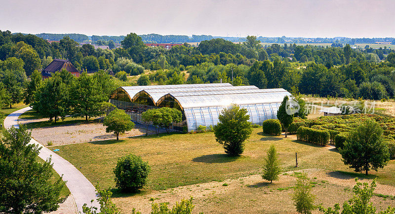 维斯马的现代大型温室。Mecklenburg-Vorpommern、德国