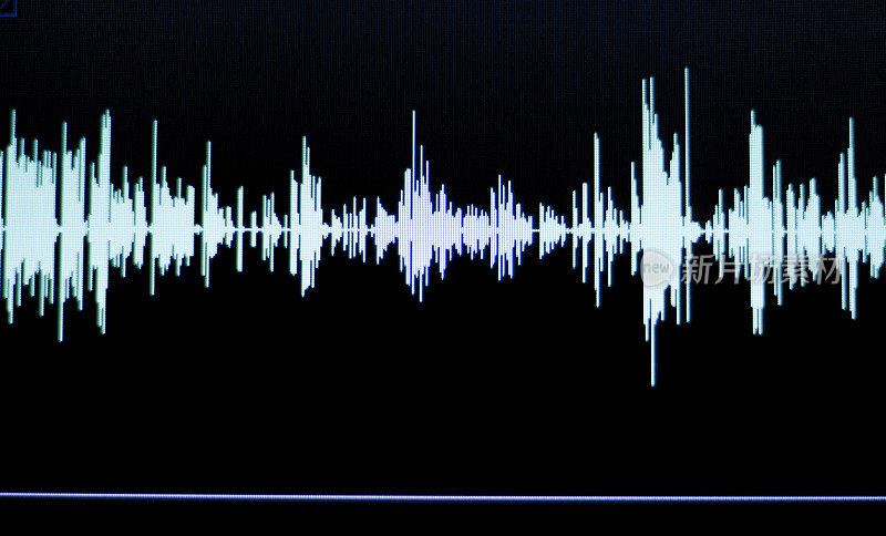音频工作室的声音录制声波