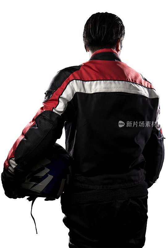 赛车手或摩托车手的白色背景