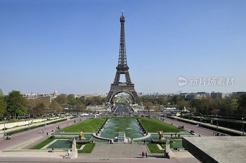 参观埃菲尔铁塔。巴黎
