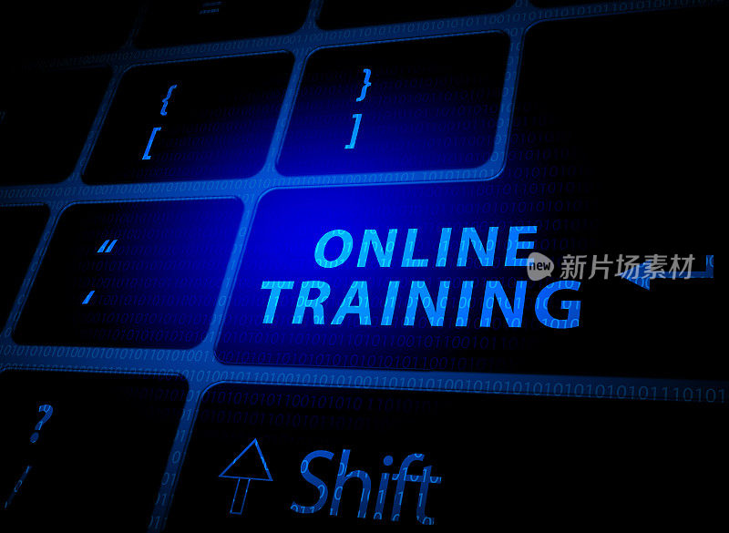 电脑键盘上的在线培训按钮