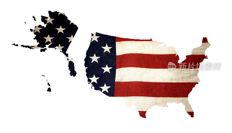 美国国旗的地图