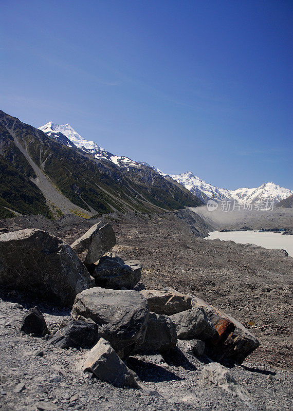 塔斯曼冰川和新西兰南阿尔卑斯山脉