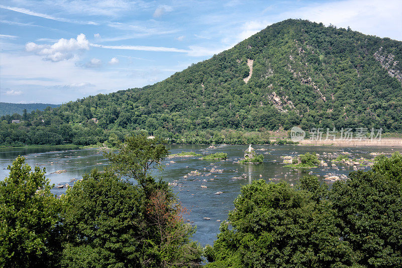 萨斯奎哈纳河风景在马里斯维尔，宾夕法尼亚州