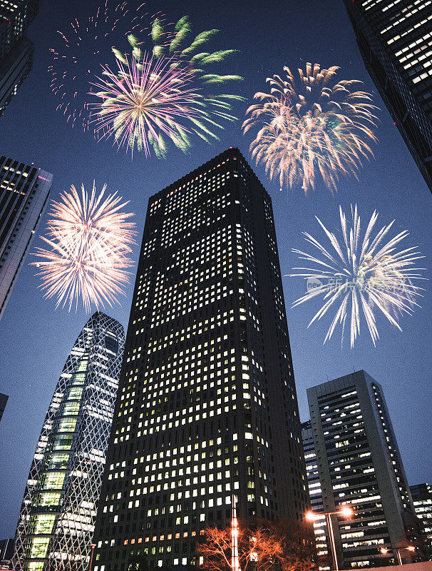 新宿商业区在东京-日本新年