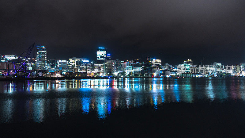 新西兰惠灵顿海滨的夜景