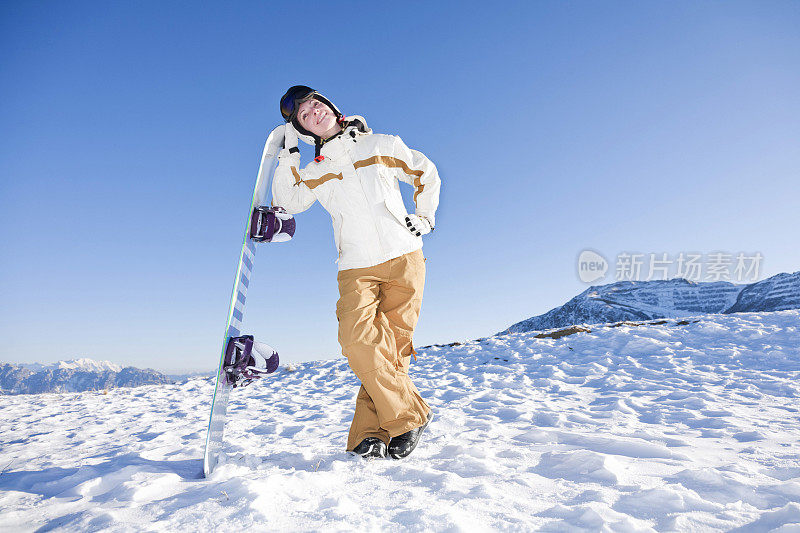 女人滑雪板