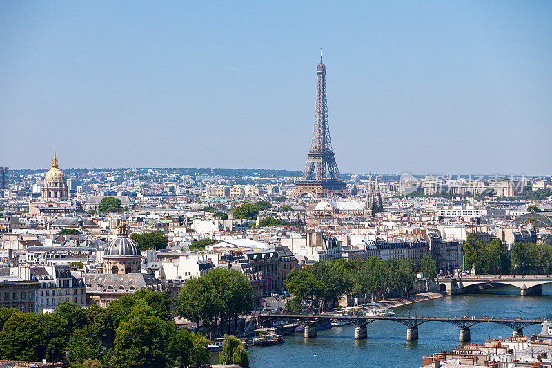 巴黎和塞纳河的城市景观