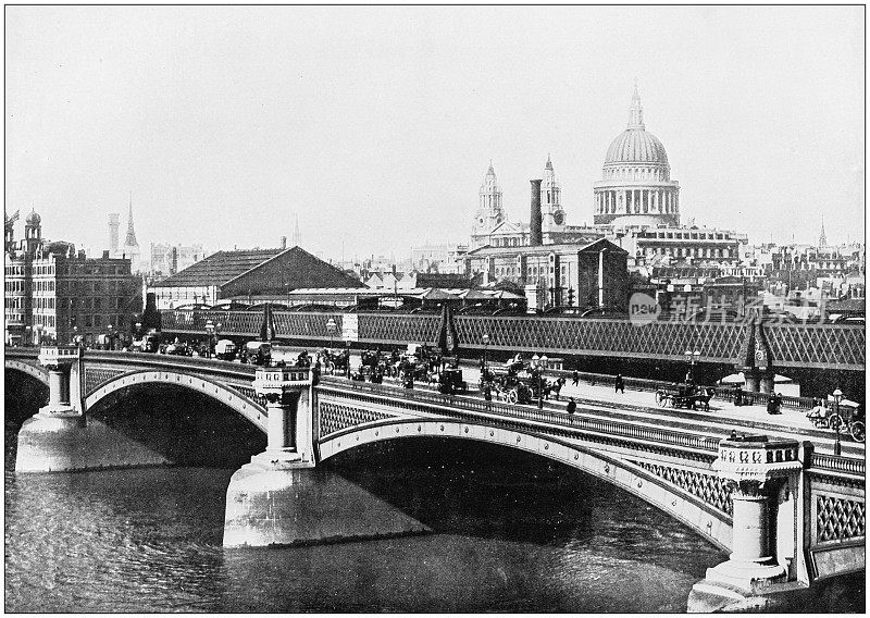 伦敦的古董照片:黑衣修士桥