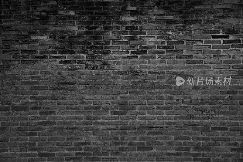 黑色垃圾砖墙纹理背景