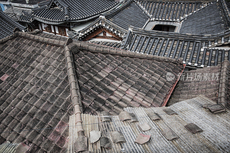 韩国传统韩屋屋顶