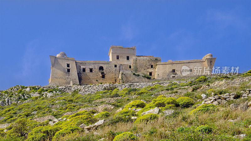 法维尼亚纳的圣卡特琳娜堡垒，埃加迪群岛(意大利西西里)的主岛