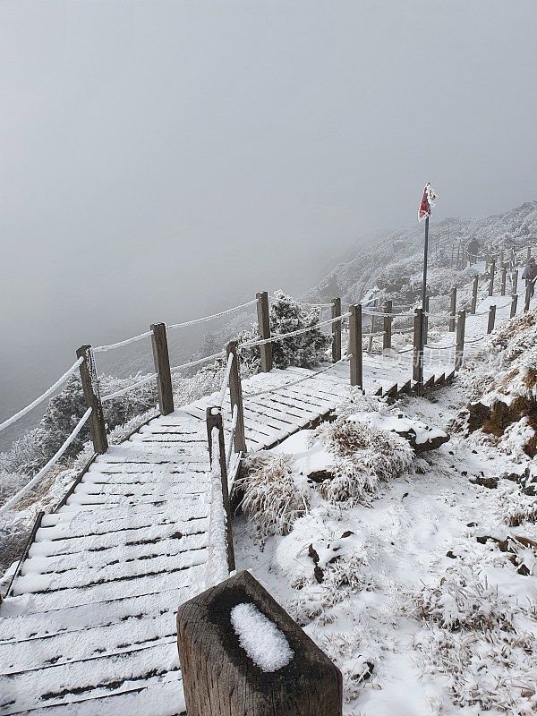 济州岛的第一场雪