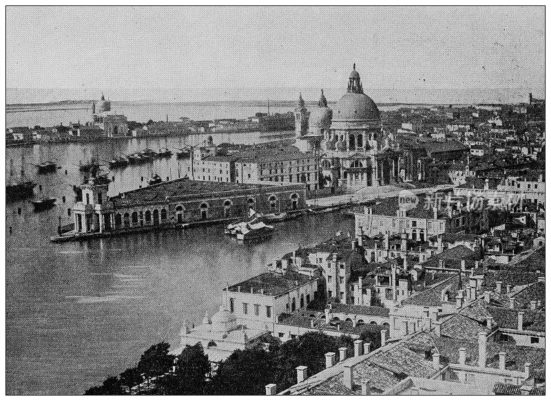 世界地标的古董照片(约1894年):意大利威尼斯全景