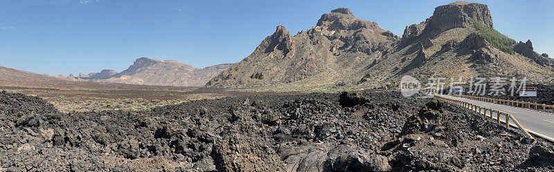 特内里费岛干燥的火山景观。遥远的山脉