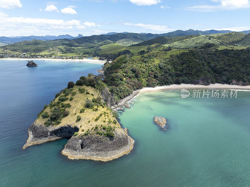 新西兰海岸线鸟瞰图