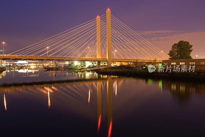 华盛顿塔科马大桥夜景