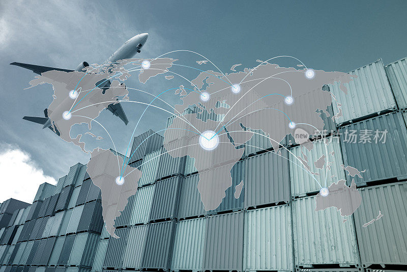 绘制集装箱货运全球合作伙伴连接图