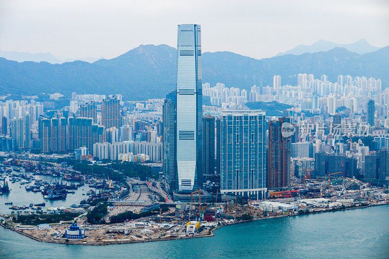 鸟瞰图的香港城市景观