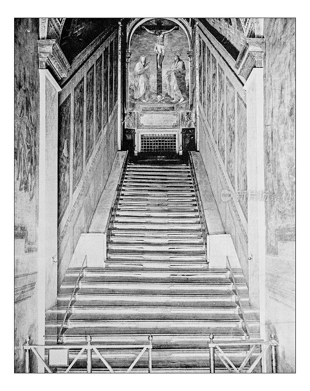 罗马圣楼梯(圣Scala)的古董照片