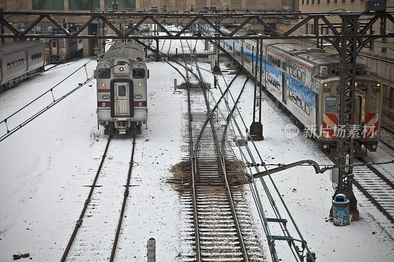 冬天的芝加哥火车
