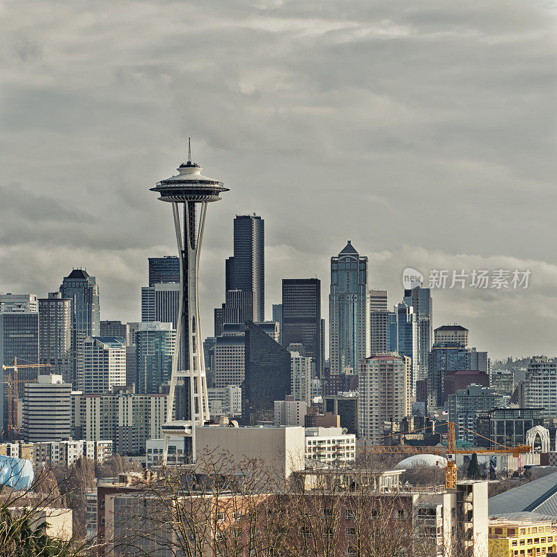阴天里的西雅图城市景象